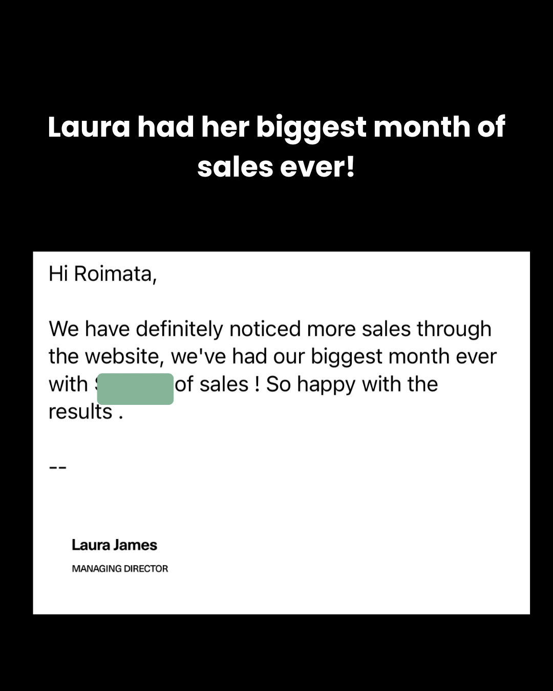 Real client result