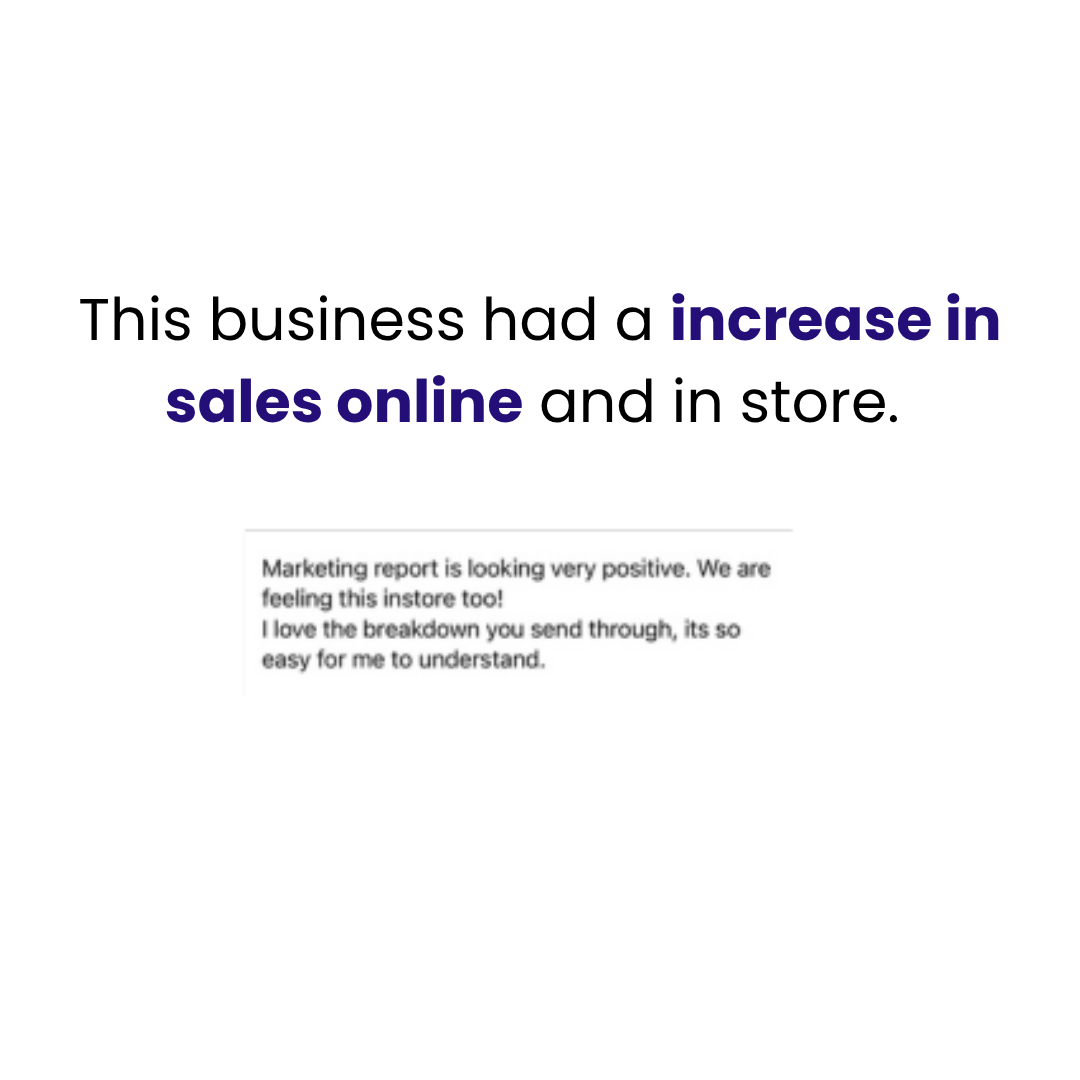 Real client result: sales up online and in store