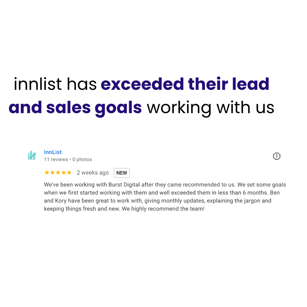 Real client result: Google review, goals exceeded