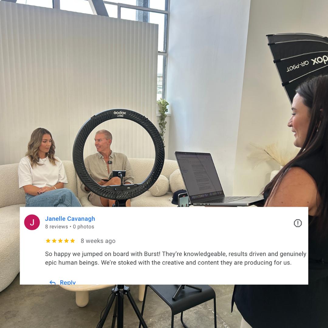 Real client result: Google review for the Burst team