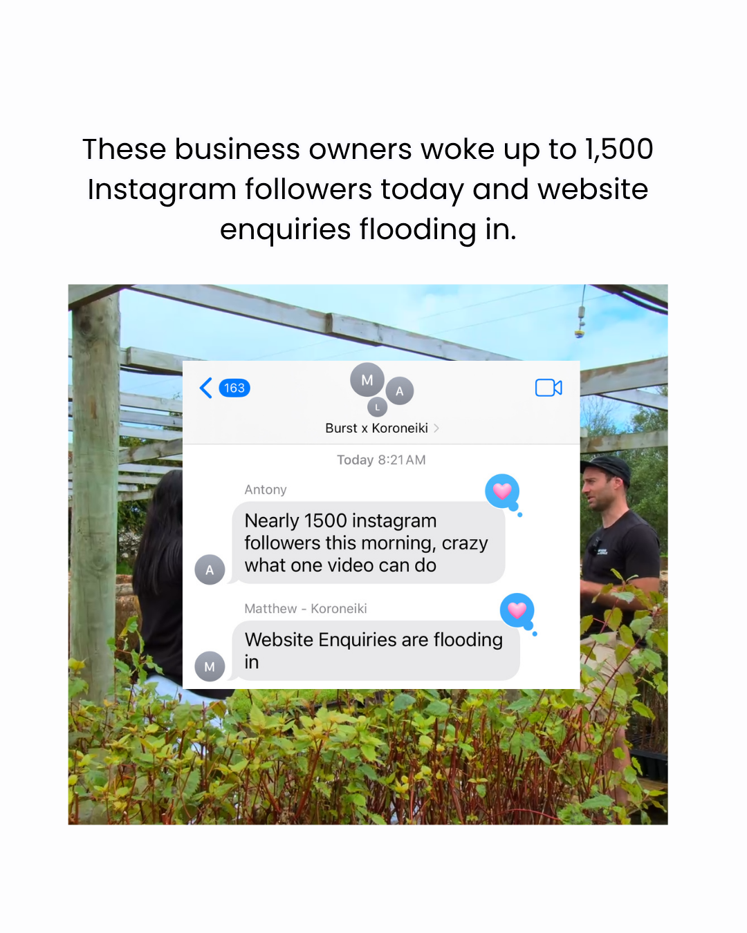 Real client result: 1,500 new Instagram followers and enquiries